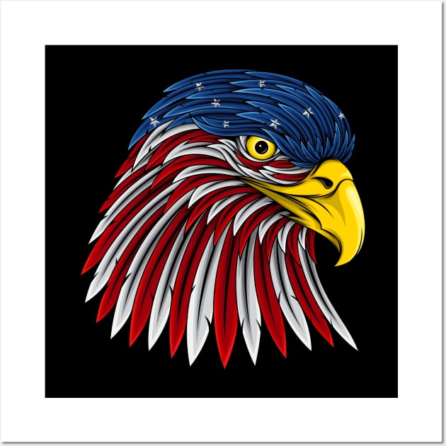 US Flag Eagle Wall Art by JagatKreasi